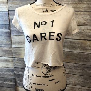 Forever21 no1 cares crop top